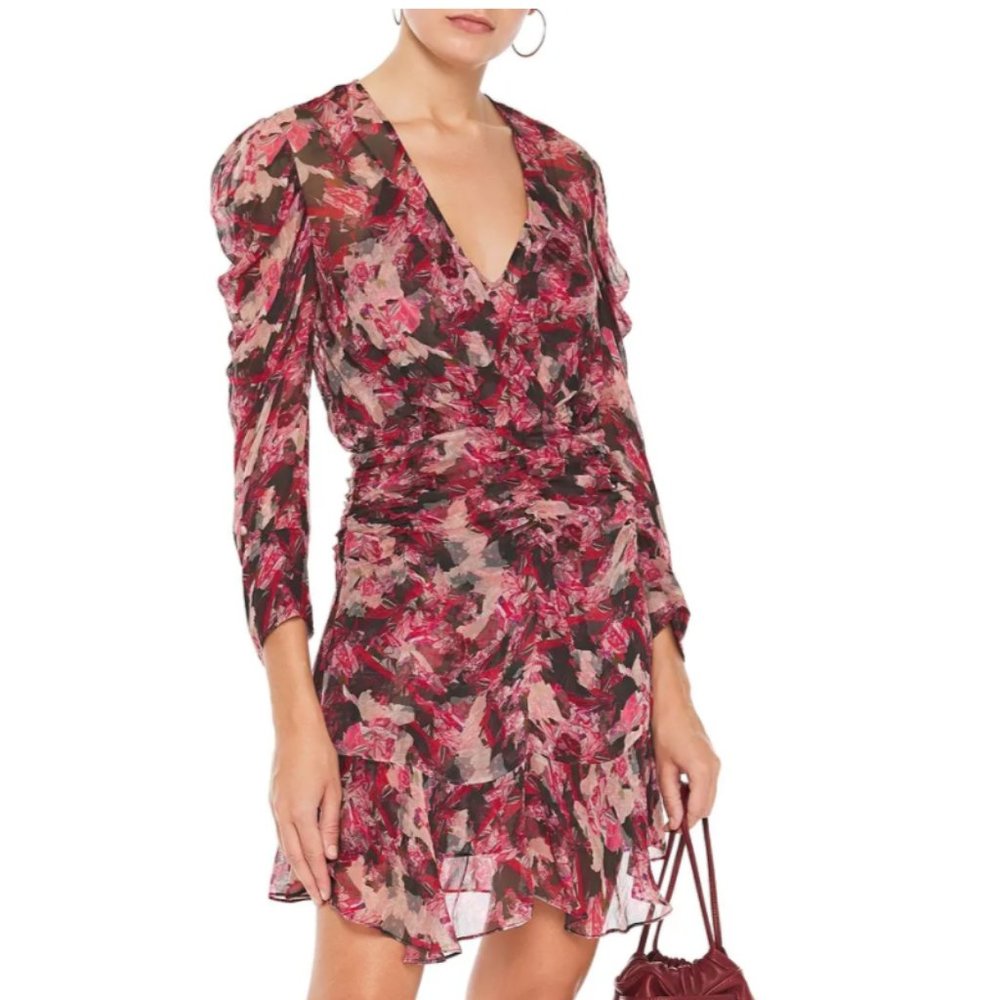 IRO Floral Print Georgette Mini Dress